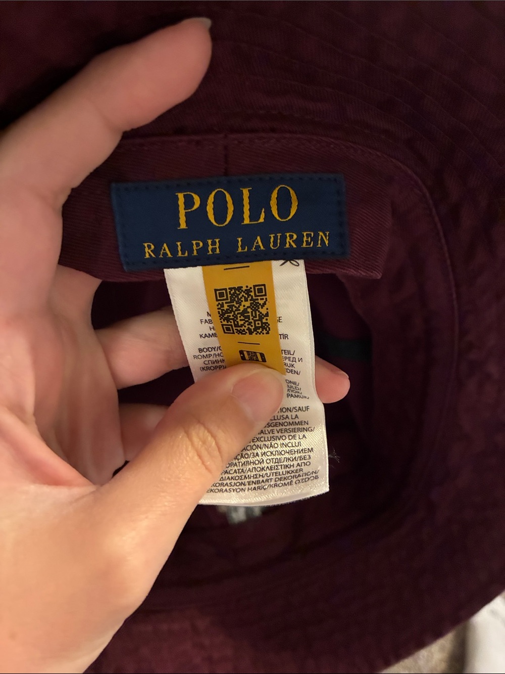 Polo by Ralph Lauren Burgundy Bucket Hat with Embroidered Bear - Picture 4 of 5